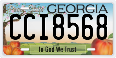 GA license plate CCI8568