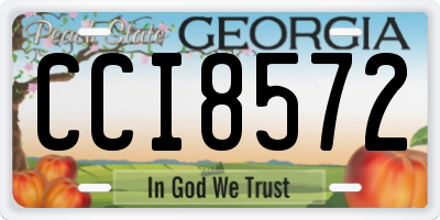 GA license plate CCI8572