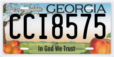 GA license plate CCI8575