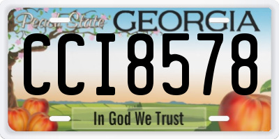 GA license plate CCI8578