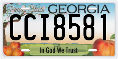 GA license plate CCI8581