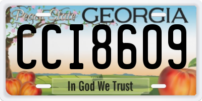 GA license plate CCI8609