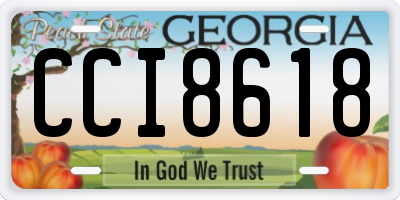 GA license plate CCI8618