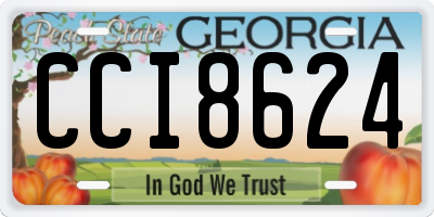GA license plate CCI8624