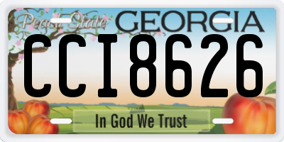 GA license plate CCI8626
