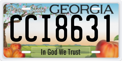 GA license plate CCI8631