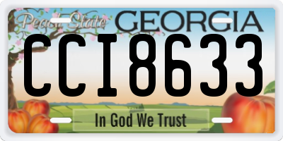 GA license plate CCI8633