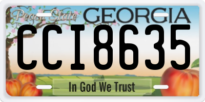 GA license plate CCI8635