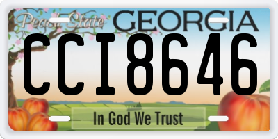 GA license plate CCI8646