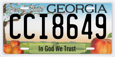 GA license plate CCI8649
