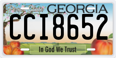 GA license plate CCI8652