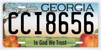 GA license plate CCI8656