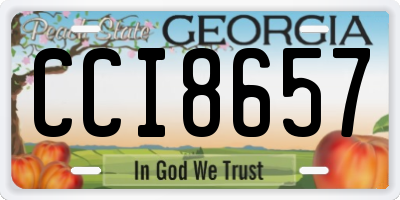 GA license plate CCI8657