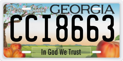 GA license plate CCI8663