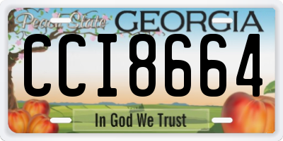 GA license plate CCI8664