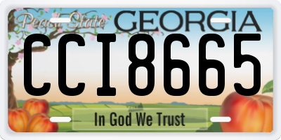 GA license plate CCI8665