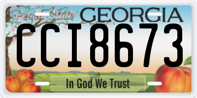 GA license plate CCI8673