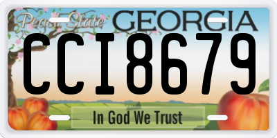 GA license plate CCI8679