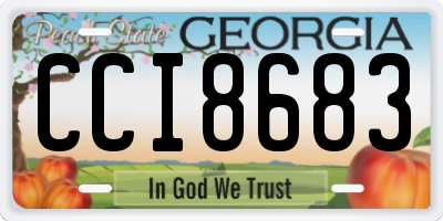 GA license plate CCI8683