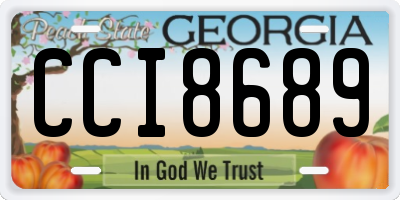 GA license plate CCI8689