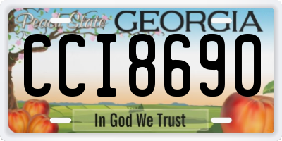 GA license plate CCI8690