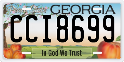 GA license plate CCI8699