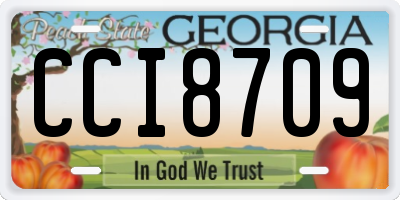 GA license plate CCI8709