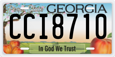 GA license plate CCI8710
