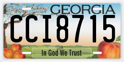GA license plate CCI8715