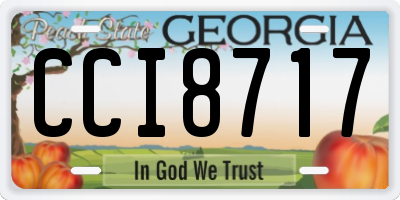 GA license plate CCI8717