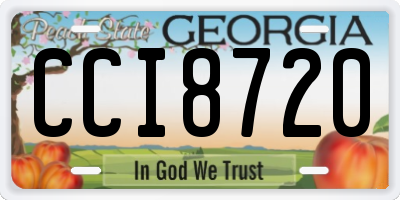 GA license plate CCI8720