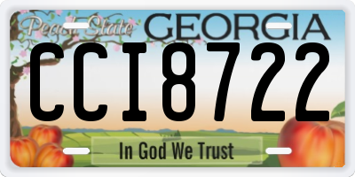 GA license plate CCI8722