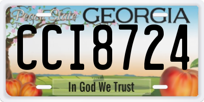 GA license plate CCI8724