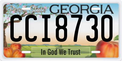 GA license plate CCI8730