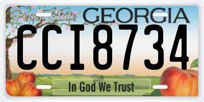 GA license plate CCI8734
