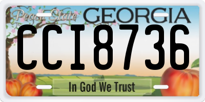 GA license plate CCI8736