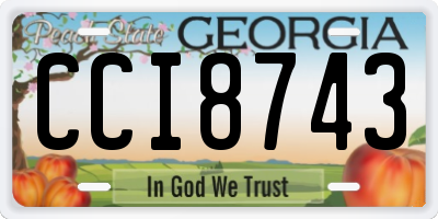 GA license plate CCI8743