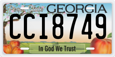 GA license plate CCI8749
