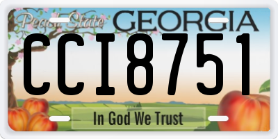 GA license plate CCI8751
