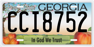 GA license plate CCI8752