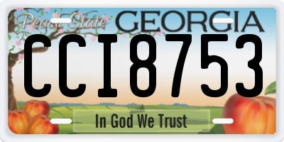 GA license plate CCI8753
