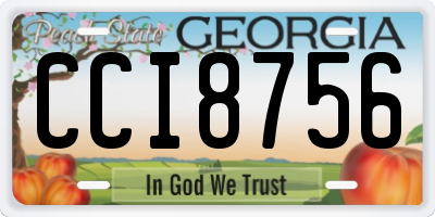 GA license plate CCI8756