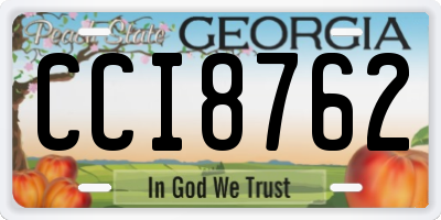GA license plate CCI8762