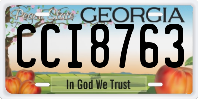 GA license plate CCI8763