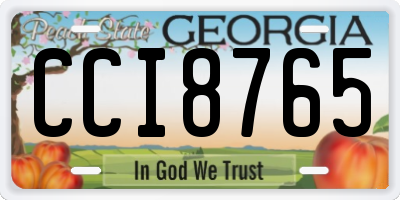 GA license plate CCI8765