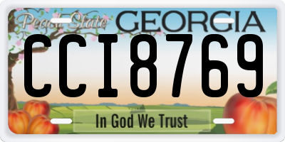 GA license plate CCI8769