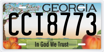 GA license plate CCI8773