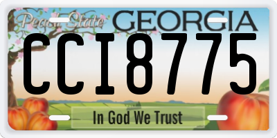 GA license plate CCI8775