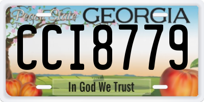 GA license plate CCI8779