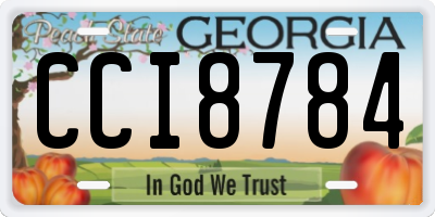 GA license plate CCI8784